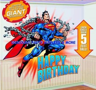 Superman Scene Setters Happy Birthday Party Supplies