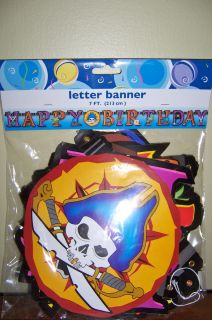 Pirate Party Supplies 7 foot HAPPY BIRTHDAY LETTER BANNER decoration