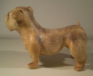 B942 Scultura in Ceramica Maiolica Terracotta Cane Bulldog Anni 60