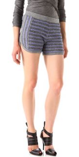 T by Alexander Wang Striped French Terry Shorts