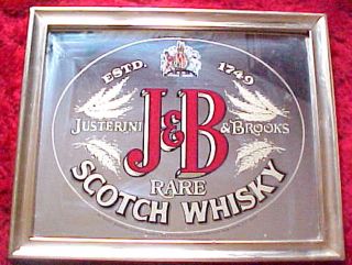 Vintage Justerini Brooks J B RARE Scotch Whisky Estd 1749 Mirror 18 x