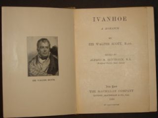Antique Ivanhoe Romance Sir Walter Scott Bart Book 1908