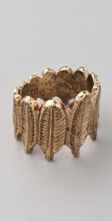 House of Harlow 1960 Feather Row Ring