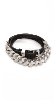 Marc by Marc Jacobs Leather & Chain Double Wrap Bracelet