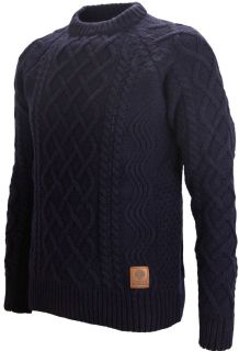 Franklin and Marshall Mens Heavy Weight Cable Knit Wool Jumper Navy