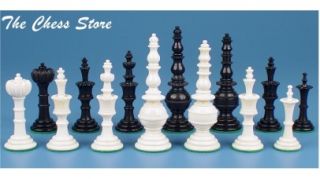 Turkish Camel Bone Chess Set in Black Ivory 4 1 2