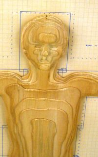 Mario Ceroli Italian Modern Pop Art Man Wood Sculpture