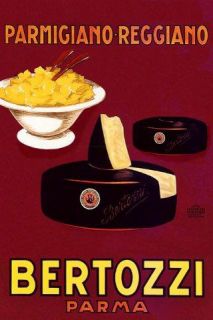 Parmigiano Reggiano Bertozzi Parma Cheese Italy Vintage Poster Repro