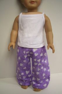 Lavender Heart PJ Pajama Doll Clothe for American Girl♥