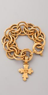 WGACA Vintage Vintage Chanel Cross Charm Bracelet