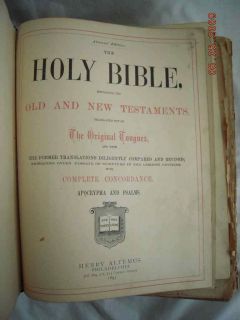 1893 Antique Holy Bible Oxford PA JL Wright Family
