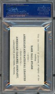 1921 E121 80 J. Franklin Baker   New York Yankees   HOF   PSA 5   1/3