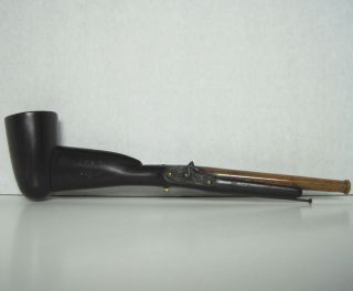  War Tobacco Pipe 1862 Musket Signed J B s Co England Antique