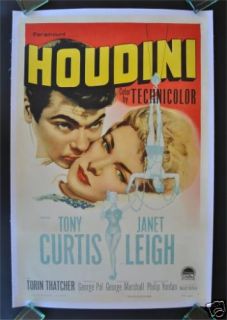 Houdini 1sh Movie Poster 1953 Tony Curtis Janet Leigh