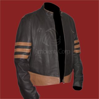  Wolverine XO Logans Biker x Men Leather Jacket Hugh Jackman New