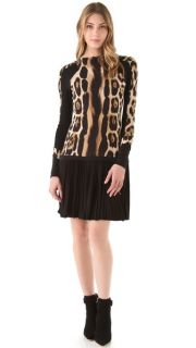 Just Cavalli Long Sleeve Leopard Dress