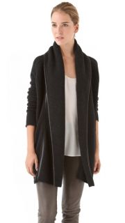 Vince Car Coat with Leather Trim