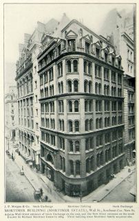 1903 Print Mortimer Building J P Morgan Historical Landmark Manhattan