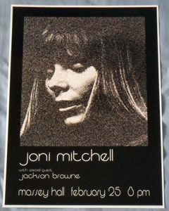 Joni Mitchell Jackson Browne Concert Poster Massey Hall Toronto 1972