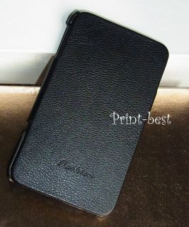 Deluxe Black Flip Genuine Leather Case for Samsung Galaxy Note N7000