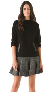Thakoon Leather Trim Pullover Sweater