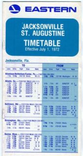 Eastern Airlines Jacksonville St Augustine Timetable 72