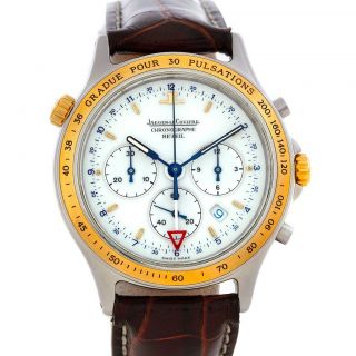 Jaeger LeCoultre Steel and Gold Quartz Chronograph Watch 116 5 33