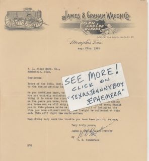 1925 Letter Memphis Tennessee James Graham We Henderson