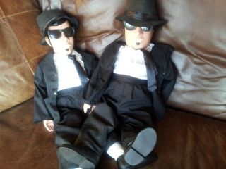 Jake & Elwood Blues Brothers dolls TALL 27 29 inches doll figures RARE