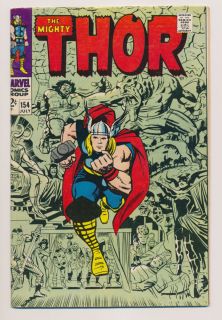 Thor 154 F Jack Kirby Art Silver Age Marvel Comics 1968