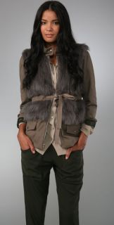 Loeffler Randall Faux Fur Military Jacket