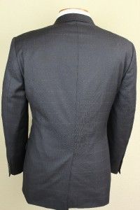 Hickey Freeman Oak Brook Blue Windowpane Wool Suit Sz 40R