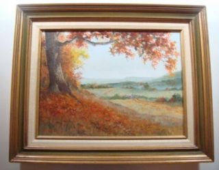  Texas Autumn Landscape Oil Painting Signed Earlayne Chance