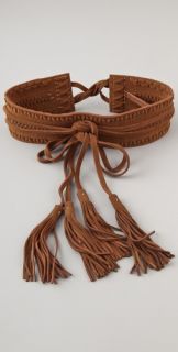 Linea Pelle Vintage Suede Double Wrap Waist Belt