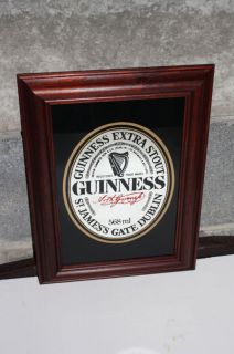 Guinness St James Gate Dublin Extra Stout Framed Irish Pub Mirror