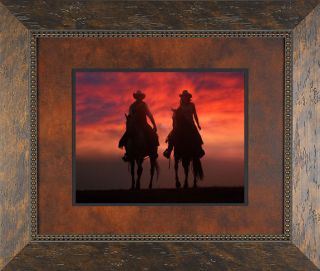 Cowboys Sunset Solid Wood Framed Picture James Jones Photography Print