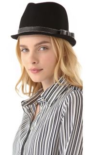 Juicy Couture Short Fedora with Studded Ribbon