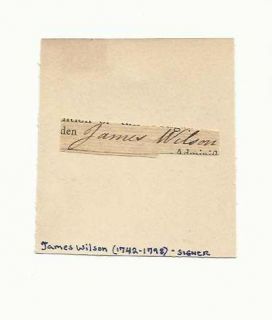 James Wilson American Founder Autograph Signature Clip