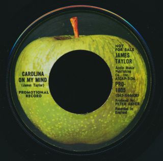 Beatles RARE 1968 James Taylor Carolina on My Mind Promotional Apple