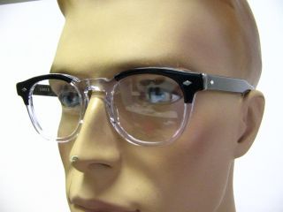 Retro 60s Eyeglasses in Black Crystal Mod James D P4