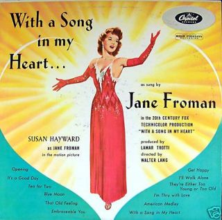 Jane FROMAN with A Song in My Heart LP OST Capitol Mono