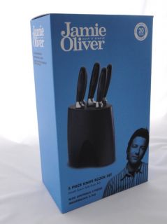 Jamie Oliver 5 Pce Stainless Knife Block Set 20yr GTee