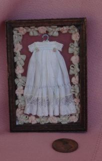  GORGEOUS CHRISTENING OR BABY DRESS BY JANET MIDDLEBROOK IN PRES. FRAME