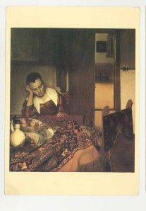 Girl Asleep by Johannes Vermeer Unused Postcard