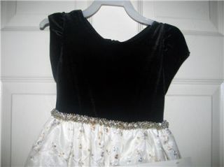 Jayne Copeland Black Cream and Gold Dress Size 4T with Doll Dress