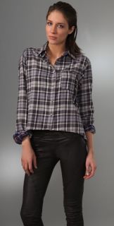 Kettle Black High/Low Flannel Shirt
