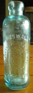 James Walsh Hutch Beaver Crown Soda Bottle Toronto 1895