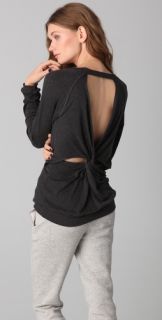 Heather Long Sleeve Knot Back Top
