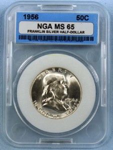 1956 Franklin Silver Half Dollar Mint State Brilliant Uncirculated Gem