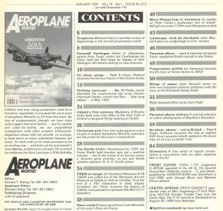 Aeroplane Monthly Magazine January 1991 • Vol 19 No 1 Issue No 213